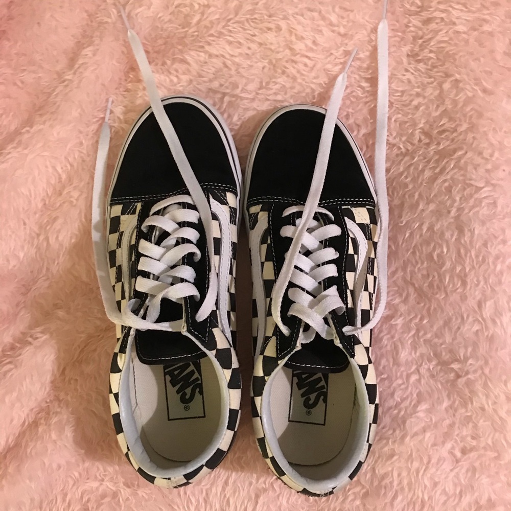 Black and Yellow Checkered Vans